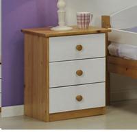 Verona Designs Verona 3 Drawer Bedside Table - White