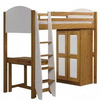 Verona Designs Highsleeper White + Tallboy + Pull Out Desk