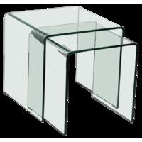 vektor 2 piece nest of tables glass