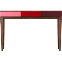 Vernay Console Desk, Dark Stain Ash with Multicolour Red