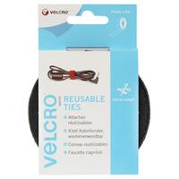 VELCRO® VEL-EC60253 Reusable Ties - 10mm x 5m - Black - 1 Roll