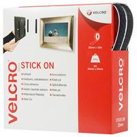 VELCRO® Brand VEL-EC60220 Stick On Tape 20mm x 10m - Black