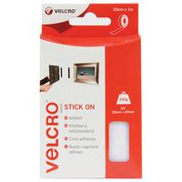 VELCRO® Brand VEL-EC60354 Stick On Roll 20mm x 25m - White