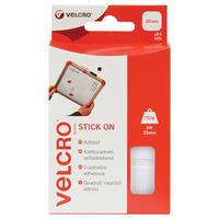 VELCRO® Brand VEL-EC60235 Stick On Squares 25mm x 24 Sets - White
