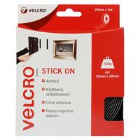 VELCRO® Brand VEL-EC60217 Stick On Tape 20mm x 5m - Black