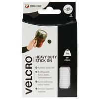 VELCRO® VEL-EC60249 Heavy Duty Stick On Coins 45mm - White - 6 Sets