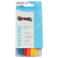 velcro vel ec60250 reusable ties 12mm x 20cm multi colour 5