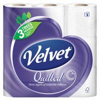 Velvet Quilted Toilet Tissue 9 Rolls