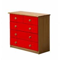 Verona 3 plus 2 Drawer Chest Red