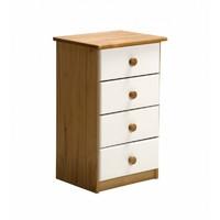 Verona 4 Drawer Bedside Table White