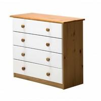 verona 4 drawer chest white