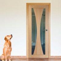 Verona Oak Door with Clear Safety Glass is Prefinished