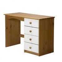 verona 4 drawer single dressing table white
