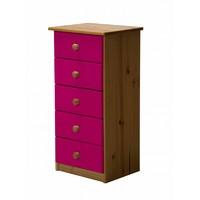 Verona 5 Drawer Bedside Table Fushia