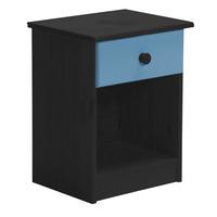 verona 1 drawer bedside table graphite with baby blue