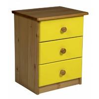 verona 3 drawer bedside table lime