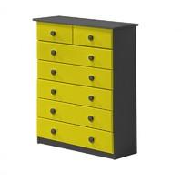 Verona 5 plus 2 Drawer Graphite Chest with Lime