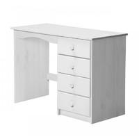 Verona 4 Drawer Single Whitewash Dressing Table with White