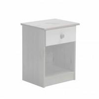 Verona 1 Drawer Bedside Table White with White