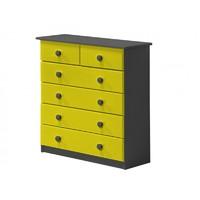 verona 4 plus 2 drawer graphite chest with lime