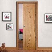 Verona Oak Flush Pocket Door is 1/2 Hour fire Rated