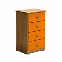 Verona 4 Drawer Bedside Table Orange