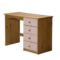 verona 4 drawer single dressing table pink