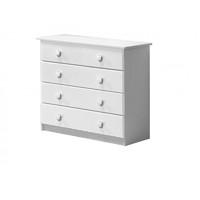 Verona 4 Drawer White Chest with White