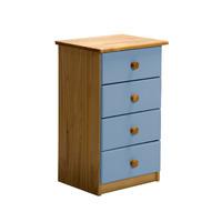 Verona 4 Drawer Bedside Table Baby Blue