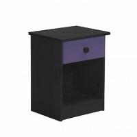 verona 1 drawer bedside table graphite with lilac