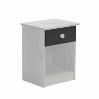 Verona 1 Drawer Bedside Table White with Graphite