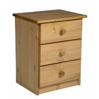 verona 3 drawer bedside table antique