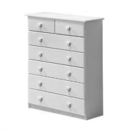 verona 5 plus 2 drawer white chest with white