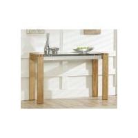 Venice Solid Oak Console Table with Glass Top