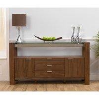 Venice Solid Walnut and Glass Sideboard