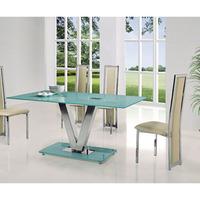 Venus Large Frosted Glass Dining Table Only