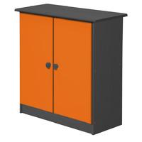 verona graphite cupboard with orange