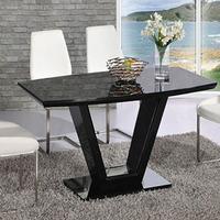 ventura v rectangle shaped black dining table and 4 chairs