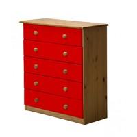 verona 4 plus 2 drawer chest red