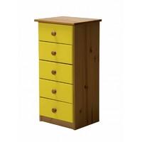 verona 5 drawer bedside table lime