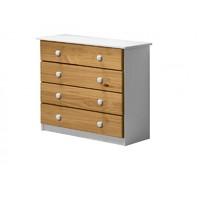 Verona 4 Drawer White Chest with Antique