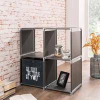 Vetra Shelving Unit Square In Anthracite With 4 Shelf