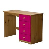 verona 4 drawer single dressing table fushia