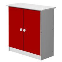Verona White Cupboard with Red