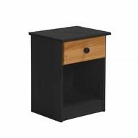 Verona 1 Drawer Bedside Table Graphite with Antique