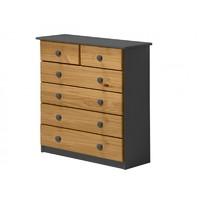 Verona 4 plus 2 Drawer Graphite Chest with Antique