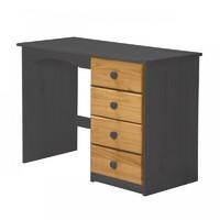Verona 4 Drawer Single Graphite Dressing Table with Antique