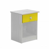 Verona 1 Drawer Bedside Table White with Lime