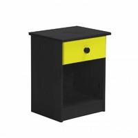 verona 1 drawer bedside table graphite with lime