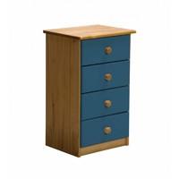 Verona 4 Drawer Bedside Table Blue